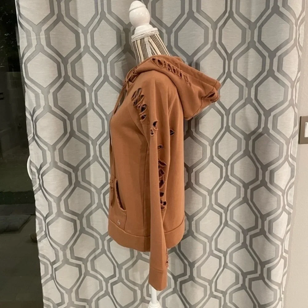 alo yoga Rust Distressed Hoodie